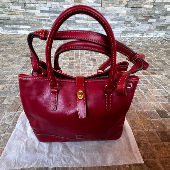 Dooney and bourke red Florentine  Perry satchel - Picture 14 of 15